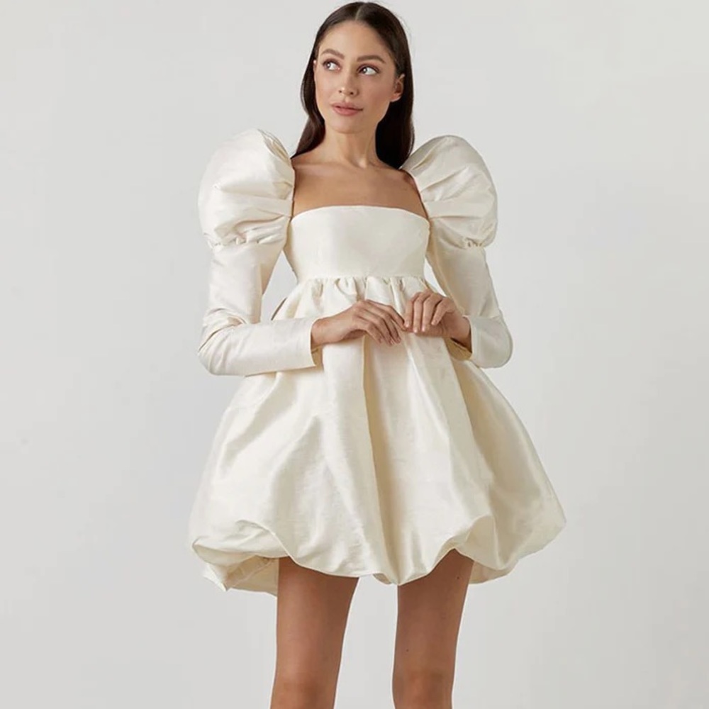 Puff Sleeve Babydoll Mini Dress